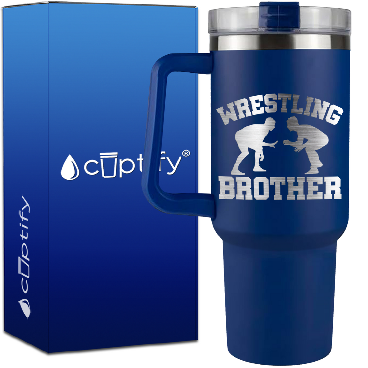 Wrestling Brother on 40oz Wrestling Traveler Mug