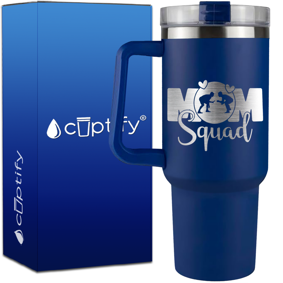 Mom Squad Wrestling on 40oz Wrestling Traveler Mug