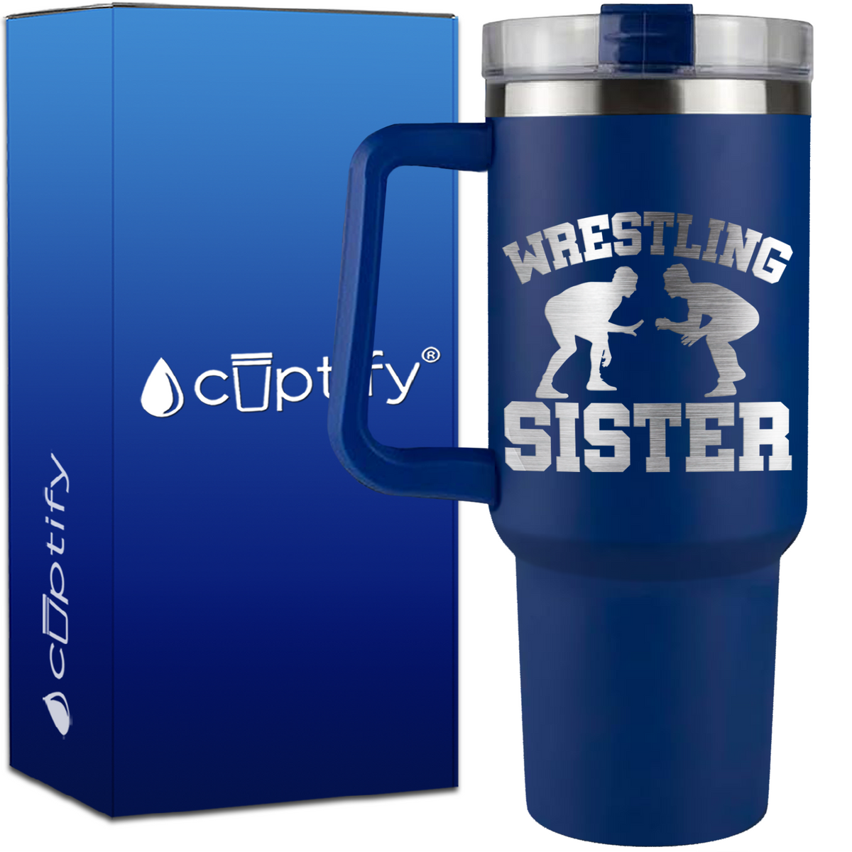 Wrestling Sister on 40oz Wrestling Traveler Mug