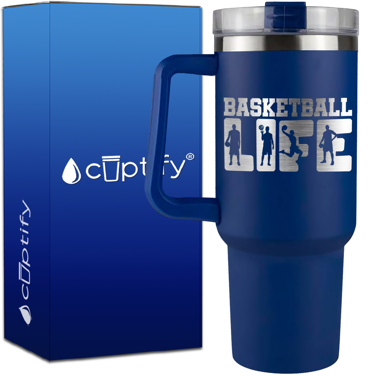 Basketball Life on 40oz Basketball Traveler Mug