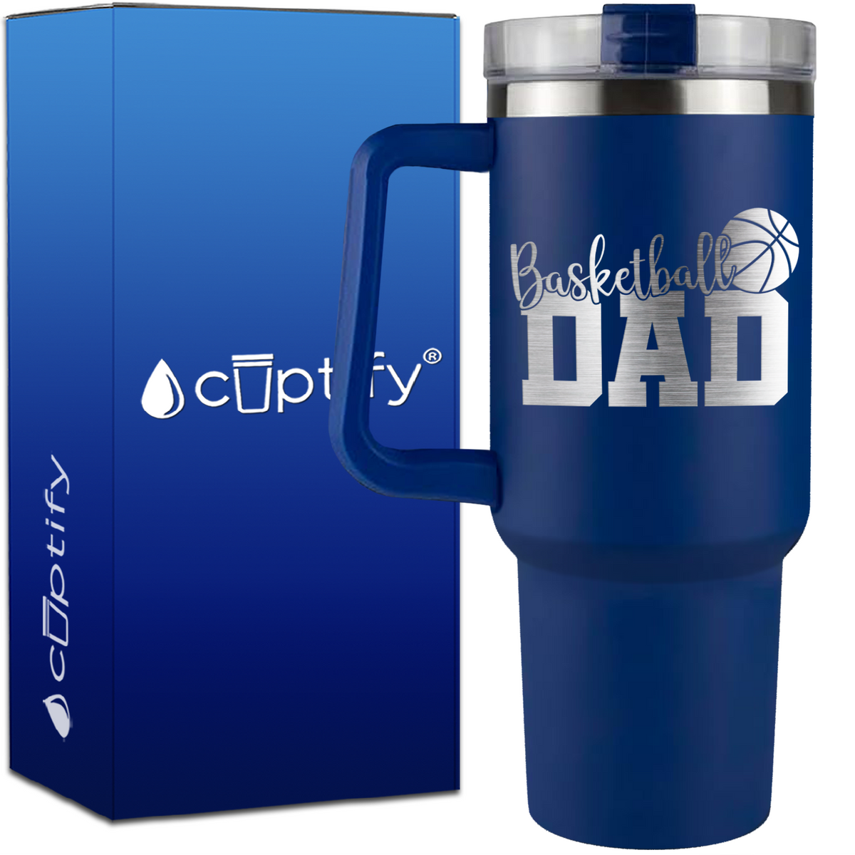 Dad Basketball on 40oz Basketball Traveler Mug