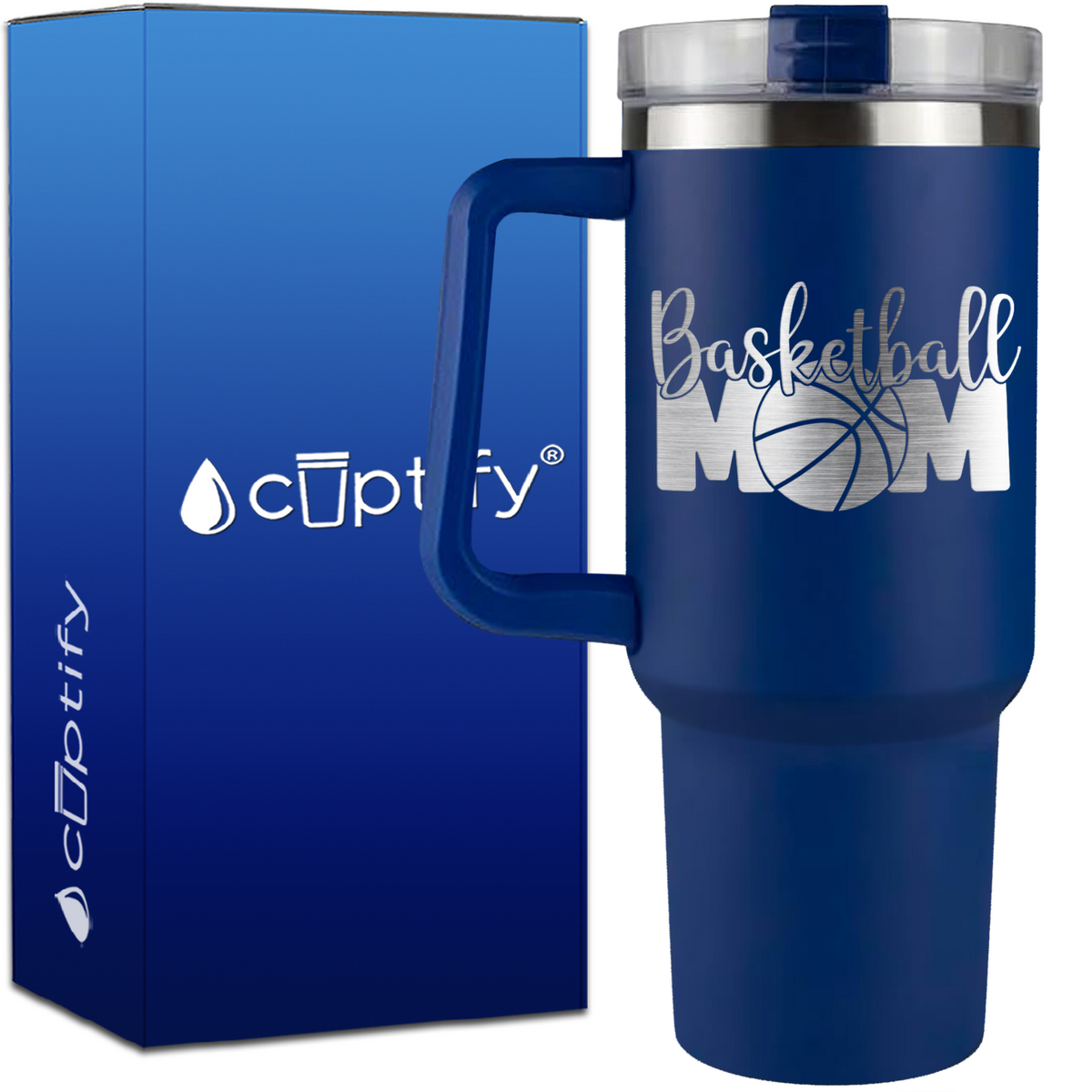 Mom Basketball on 40oz Basketball Traveler Mug