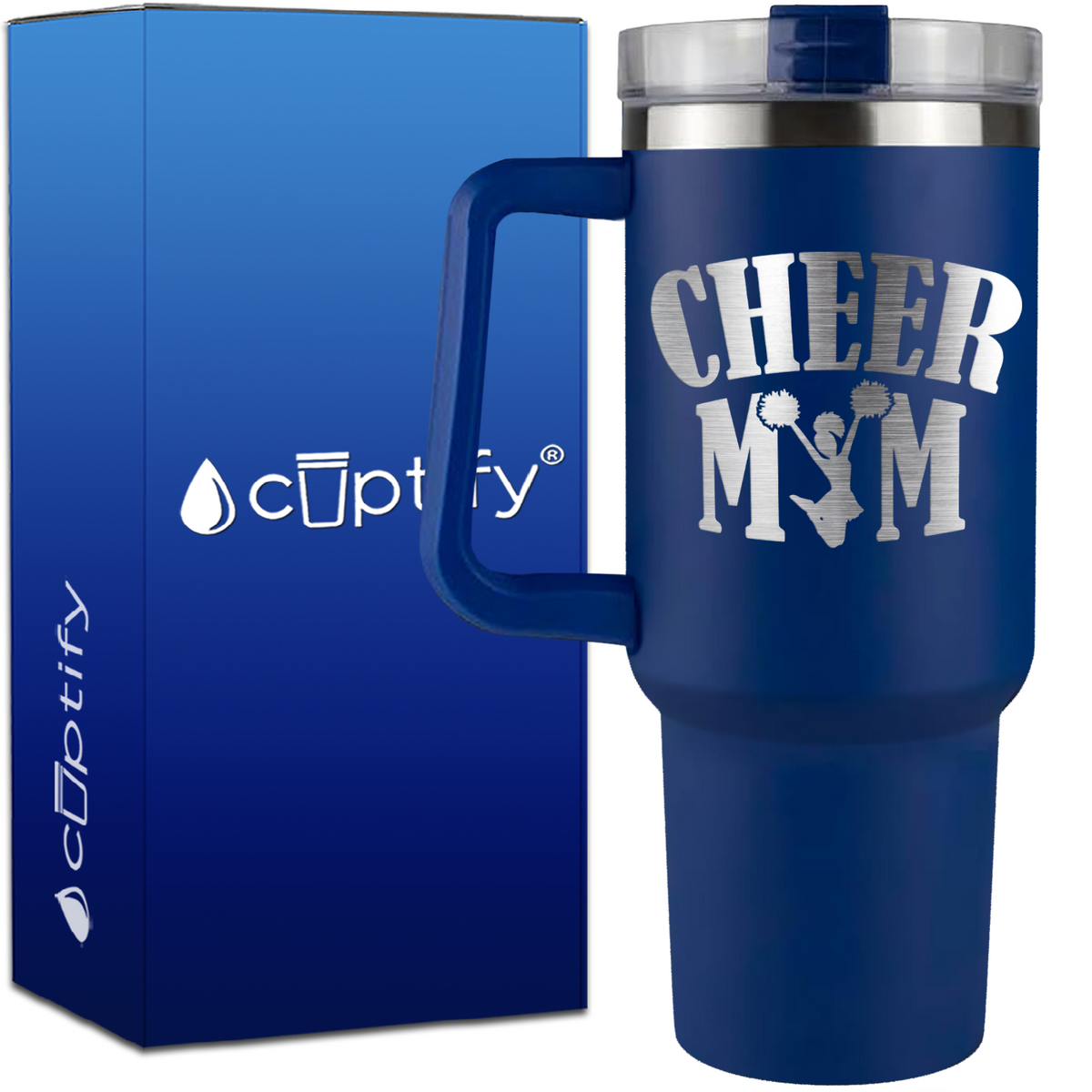 Cheer Mom Cheerleader on 40oz Cheer Traveler Mug