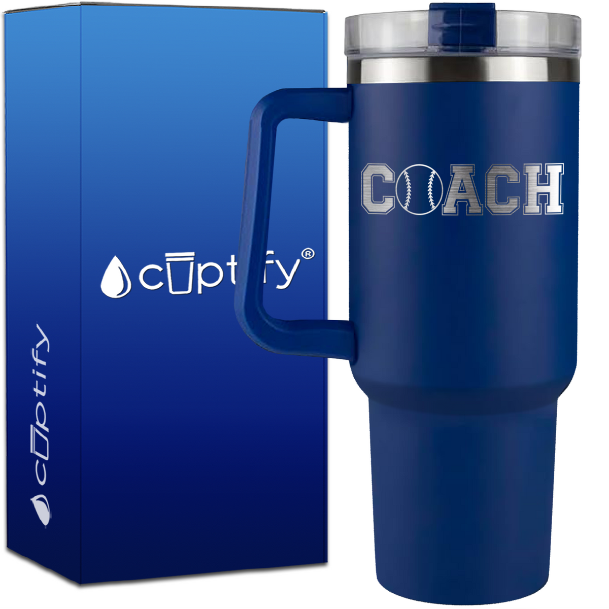 Coach Baseball on 40oz Coach Traveler Mug