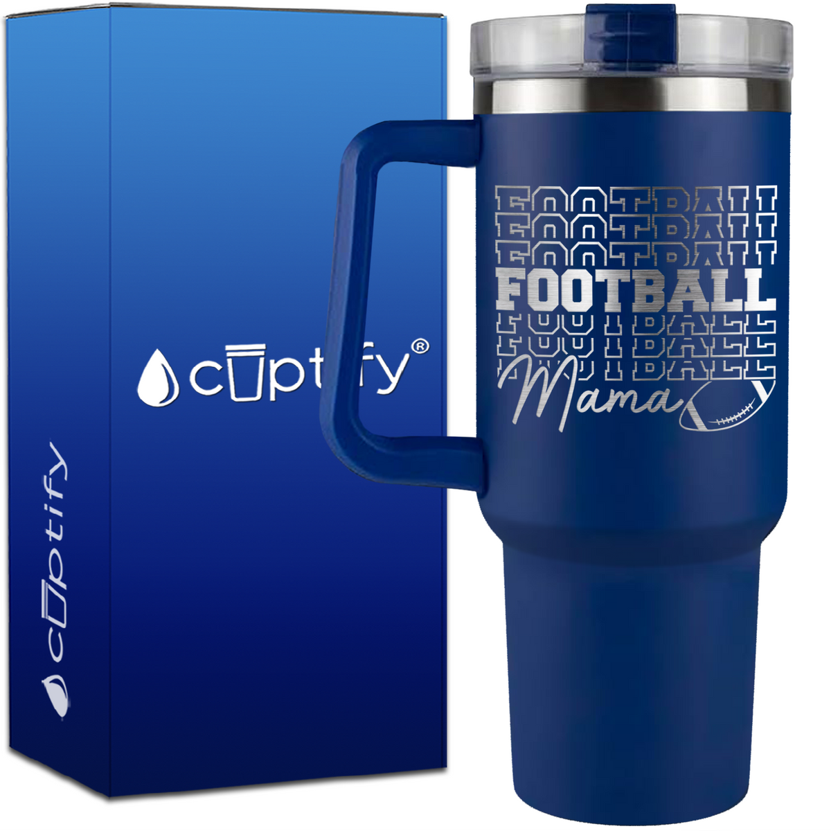 Football Football Mama on 40oz Football Traveler Mug