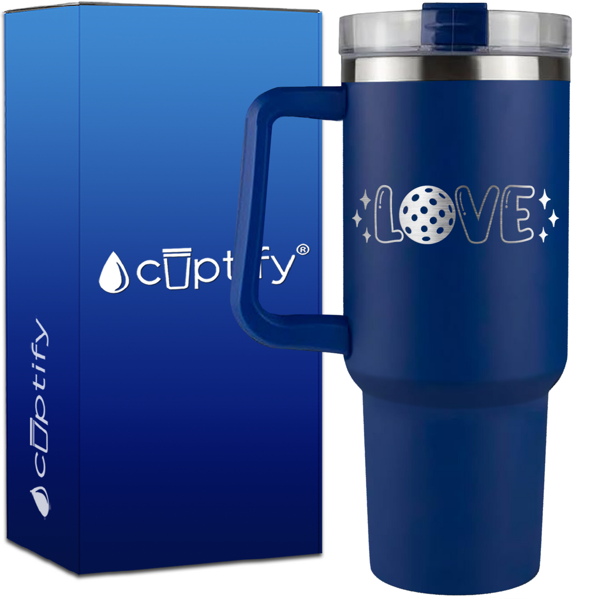 Love Pickleball on 40oz Pickleball Traveler Mug
