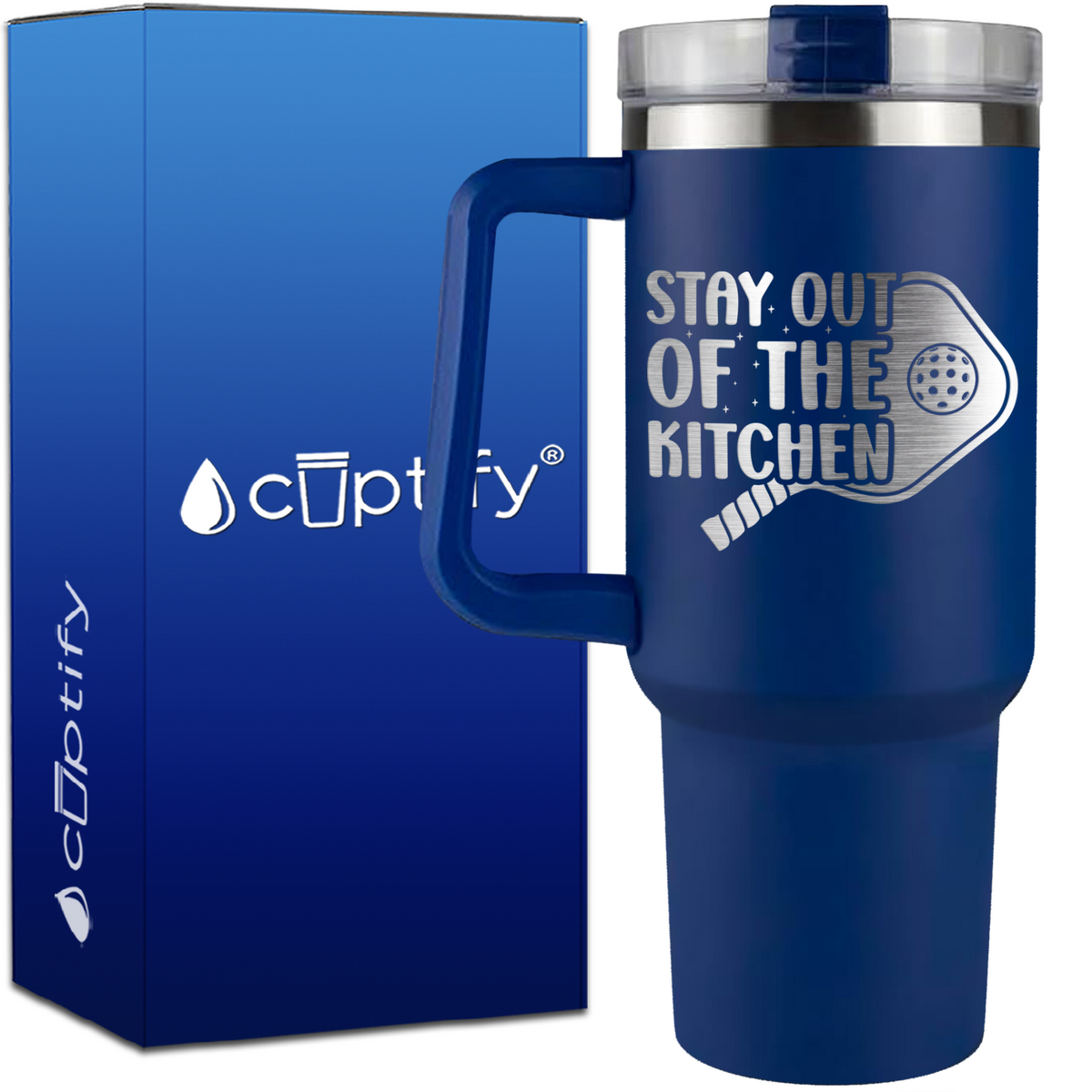 Pickleball Stay Out of the Kitchen on 40oz Pickleball Traveler Mug