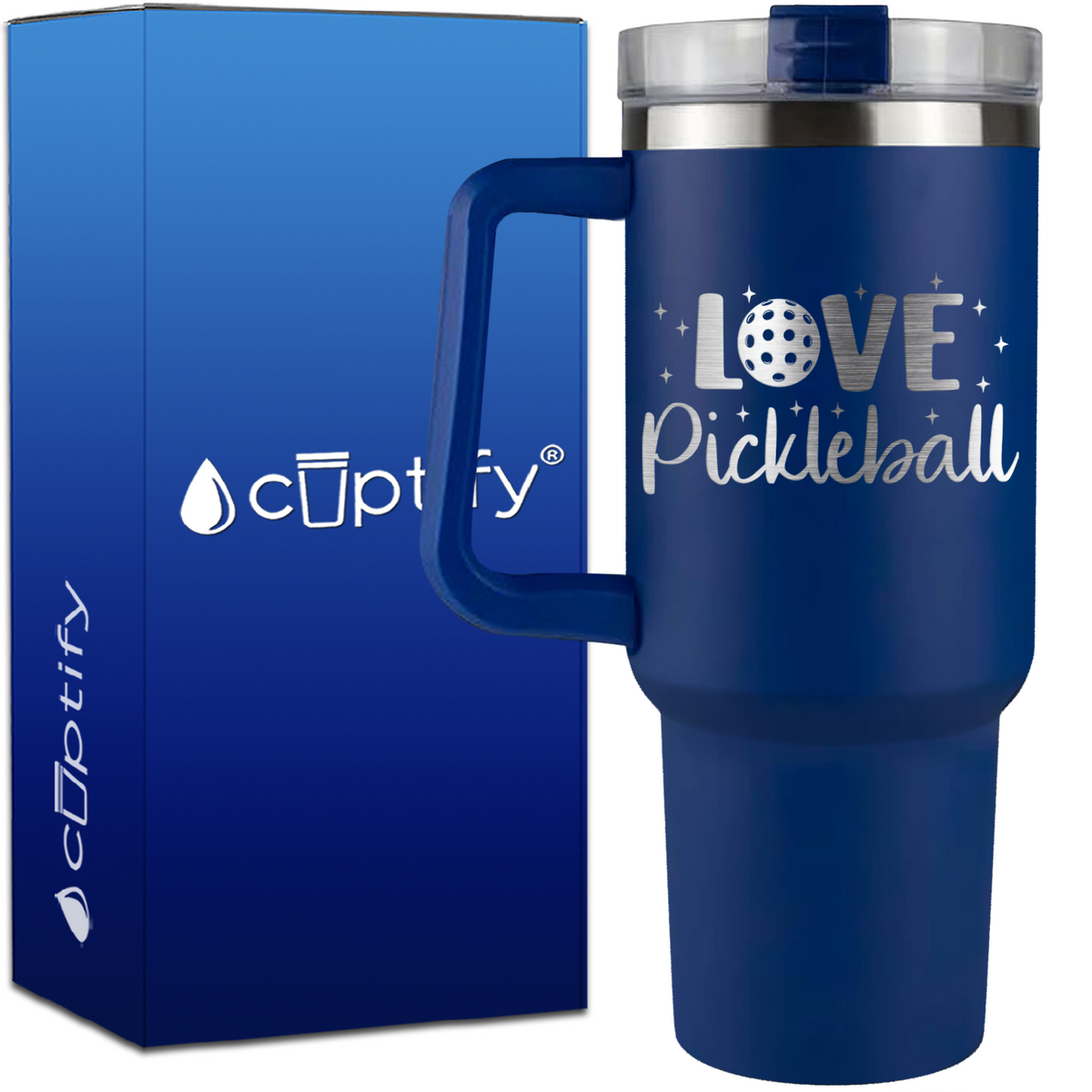 Pickleball Love on 40oz Pickleball Traveler Mug