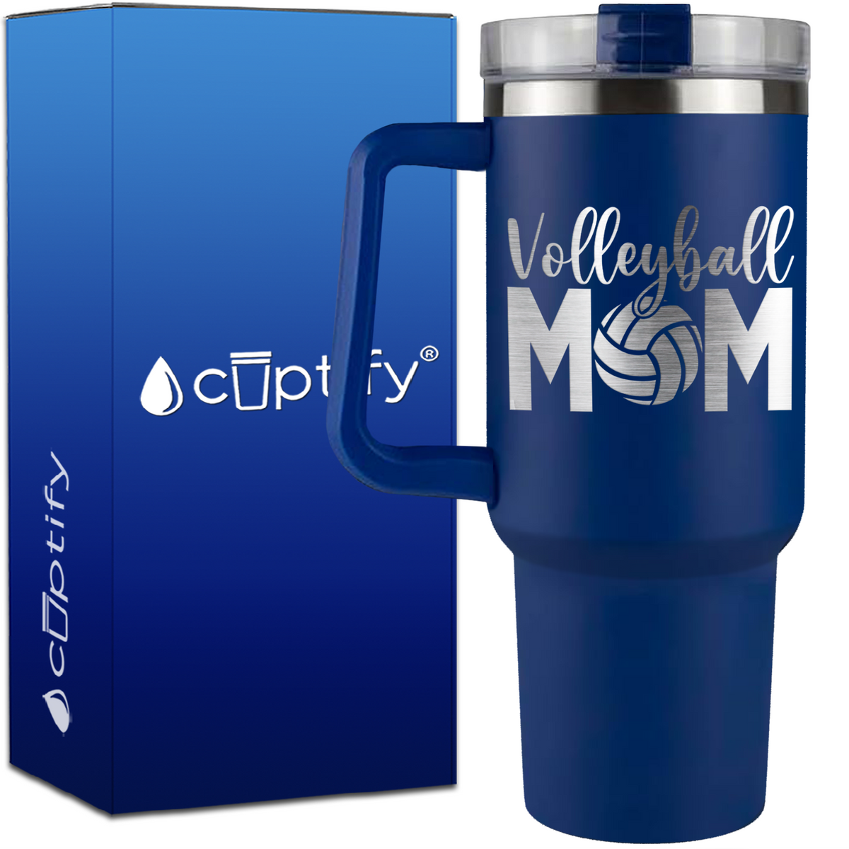 Volleyball Mom Ball on 40oz Volleyball Traveler Mug