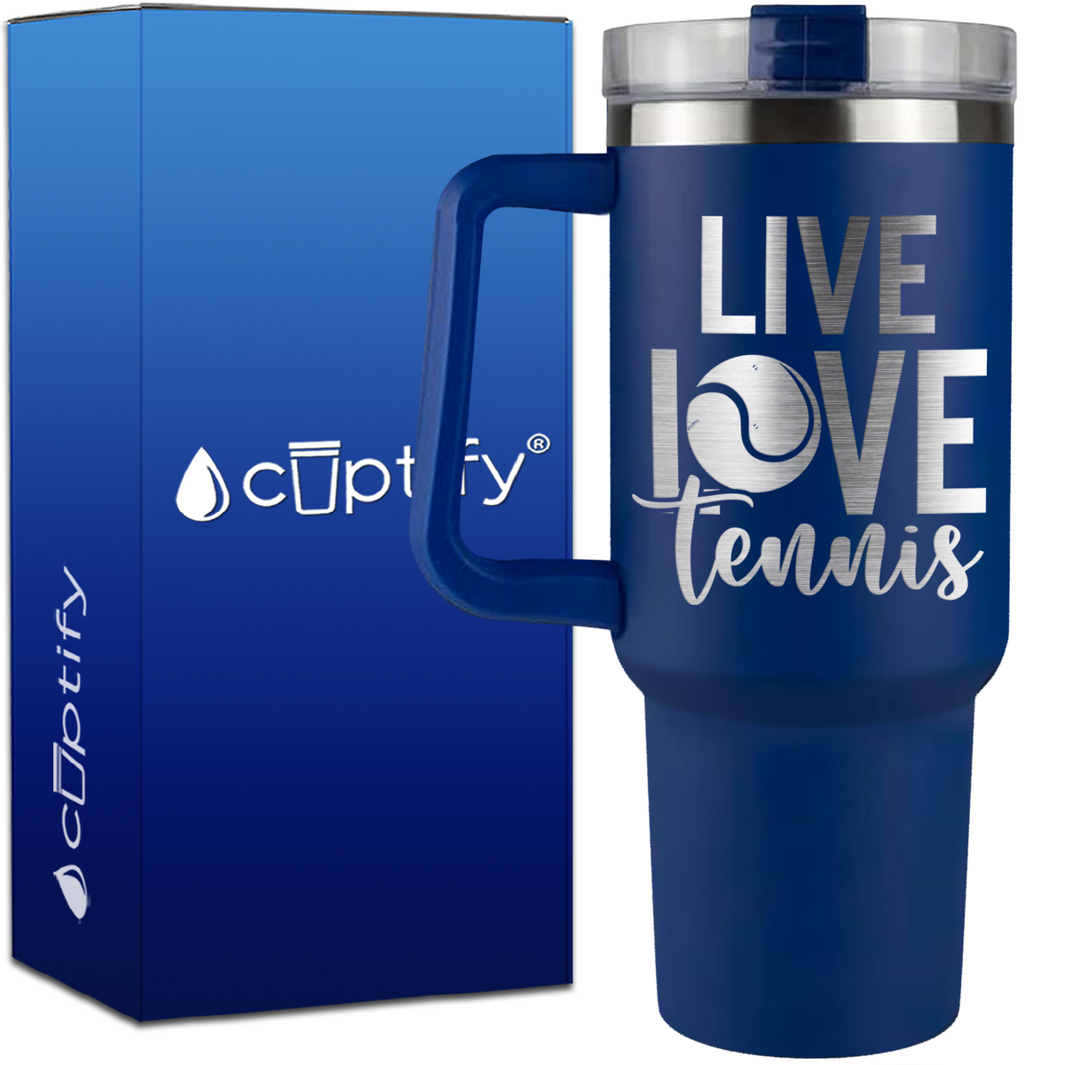 Live Love Tennis on 40oz Tennis Traveler Mug