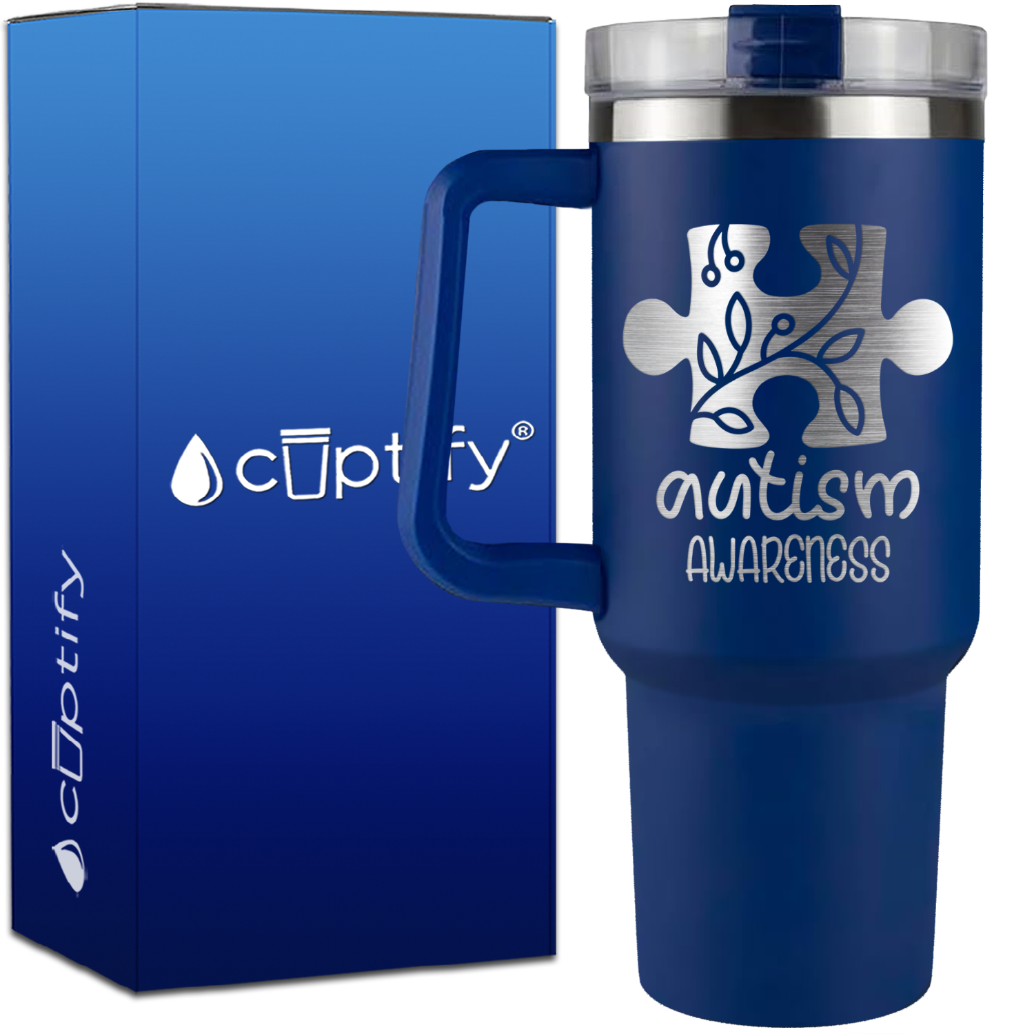 Autism Awareness Puzzle on 40oz Autism Traveler Mug