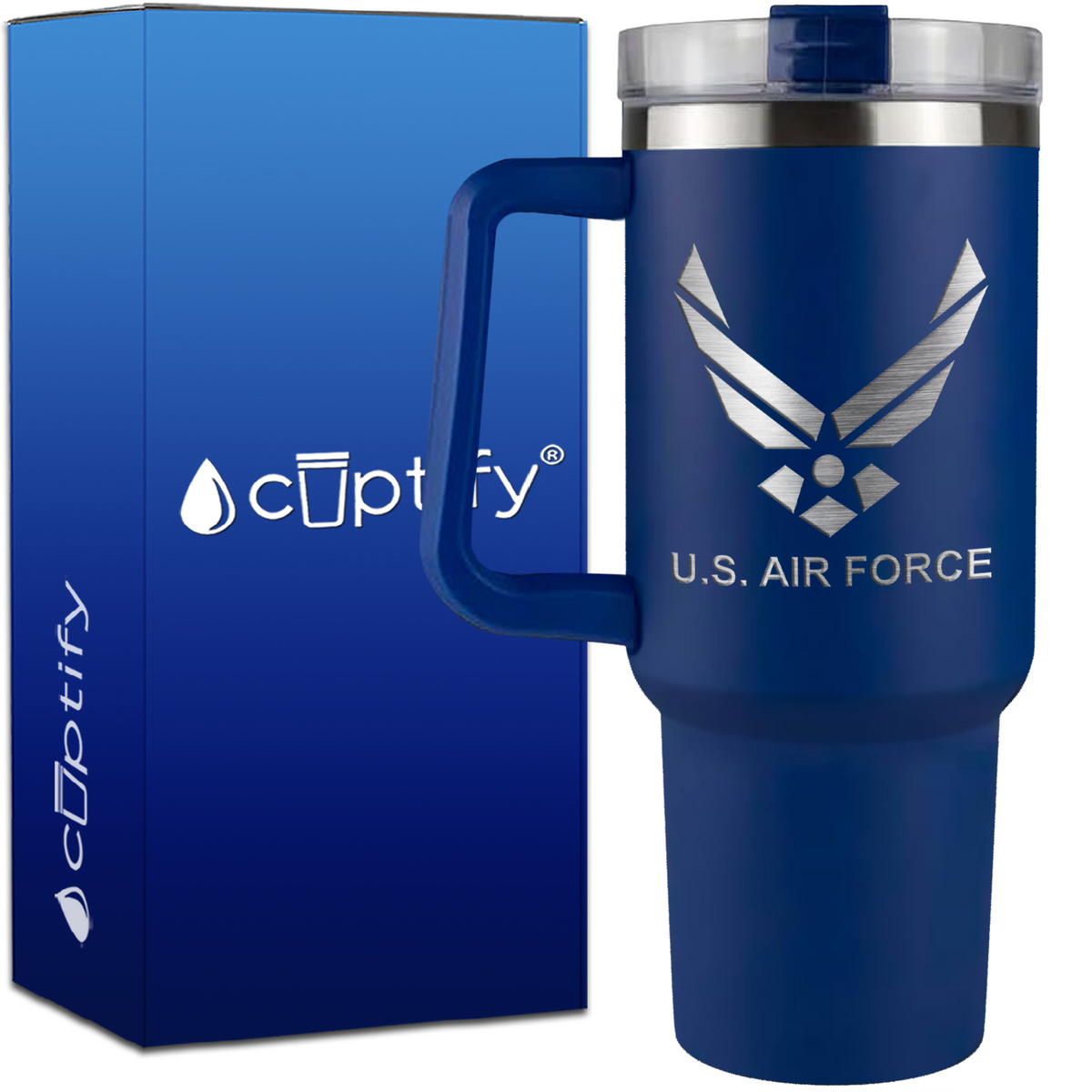 Personalized US Air Force on 40oz Traveler Mug