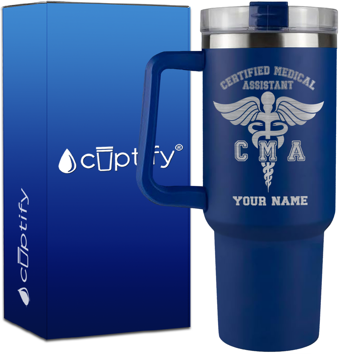 Personalized Certified Medical Assistant on 40oz CMA Traveler Mug