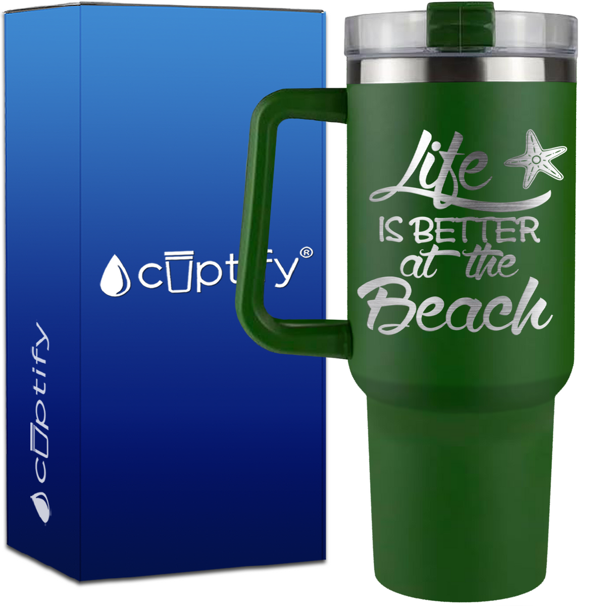 Life is Better at the Beach Starfish on 40oz Beach Life Traveler Mug