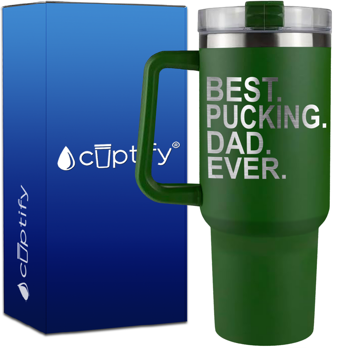 Best Pucking Dad Ever on 40oz Hockey Traveler Mug