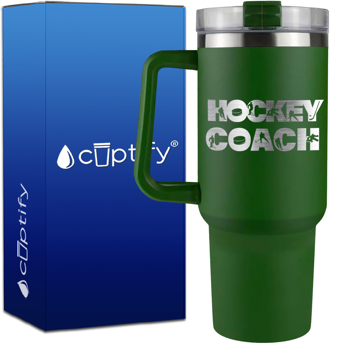 Hockey Coach Silhouettes on 40oz Hockey Traveler Mug