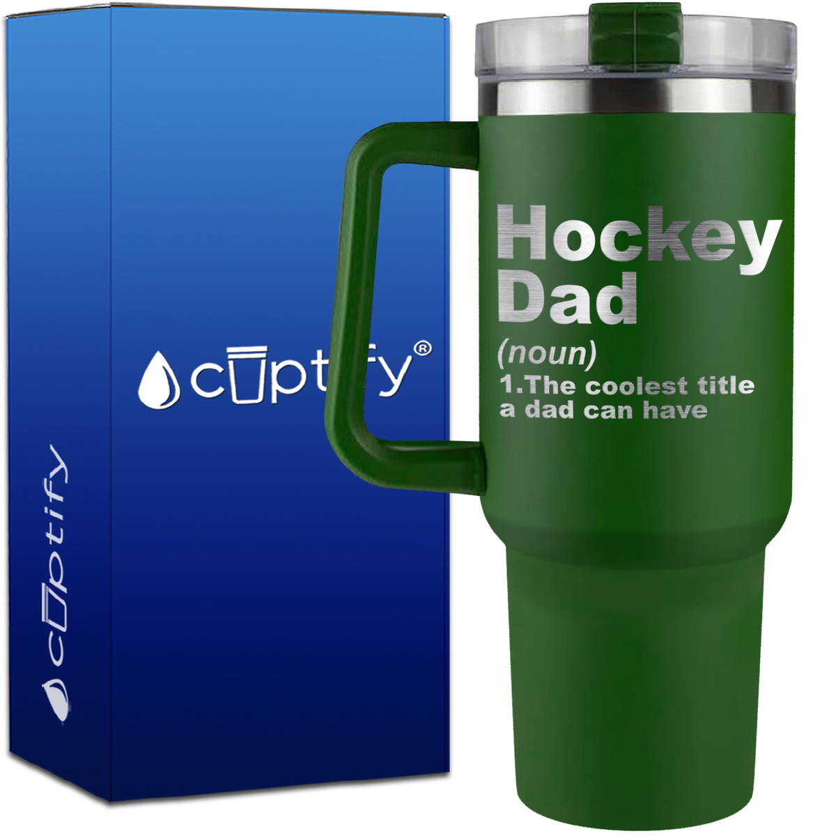 Hockey Dad Definition on 40oz Hockey Traveler Mug