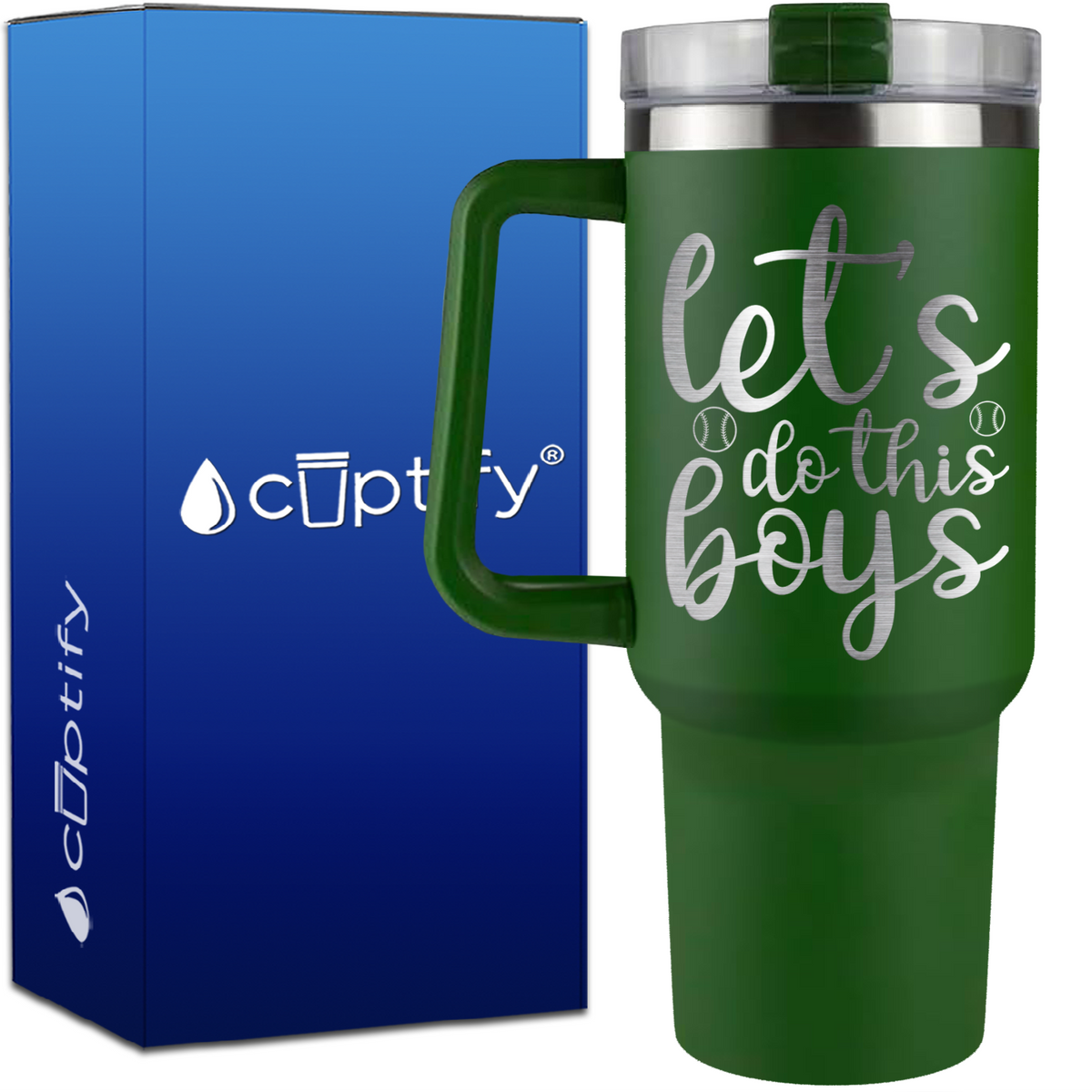 Let's Do This Boys Baseball on 40oz Baseball Traveler Mug