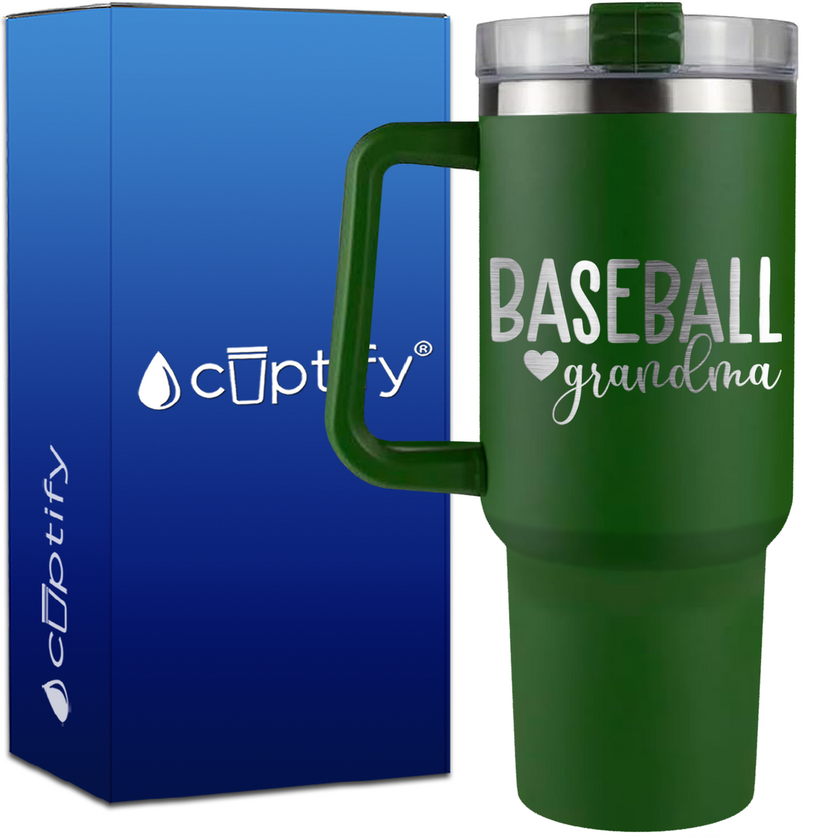 Baseball Grandma on 40oz Baseball Traveler Mug