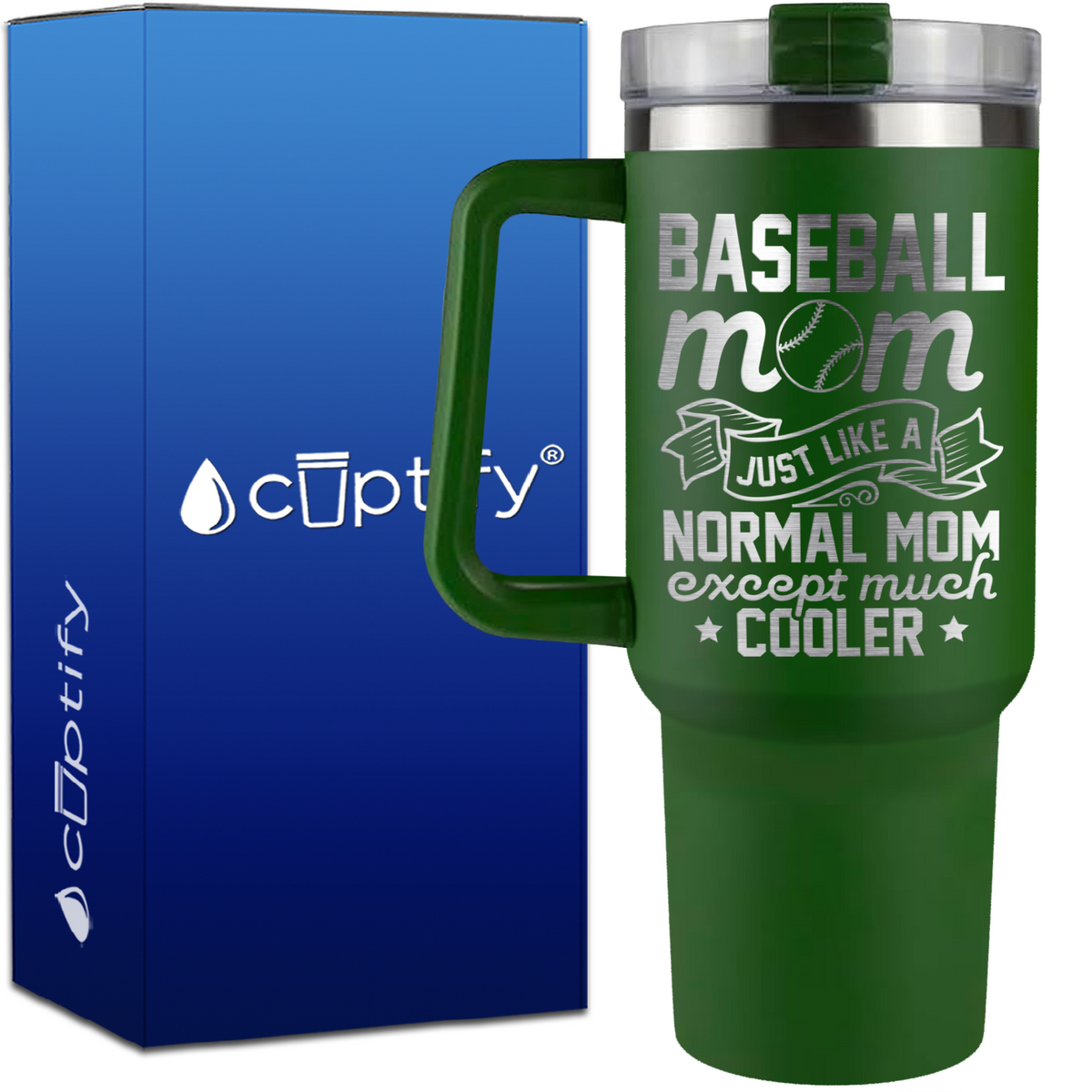 Baseball Mom Just Like a Normal Mom on 40oz Baseball Traveler Mug