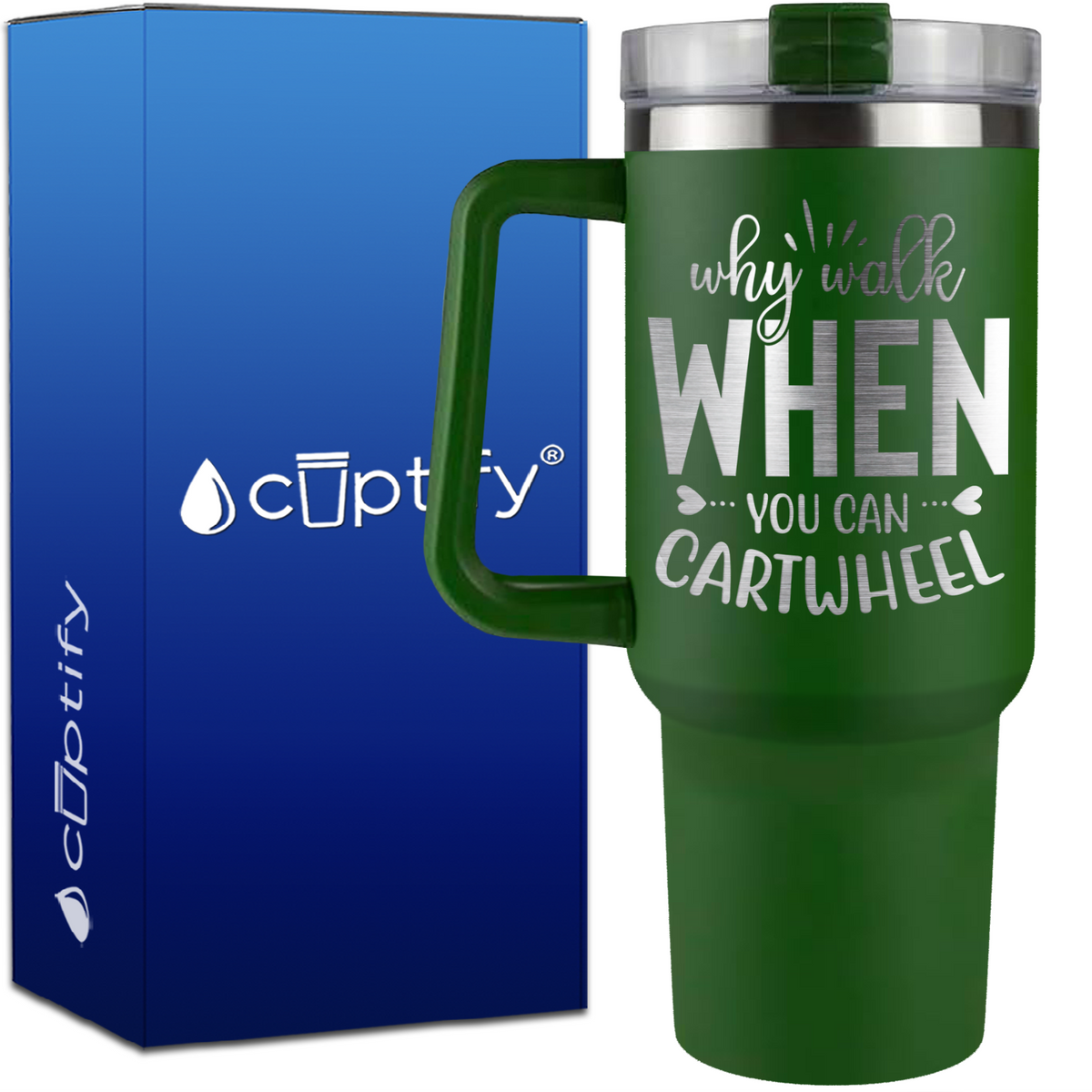 Why Walk When You Can Cartwheel on 40oz Gymnastics Traveler Mug