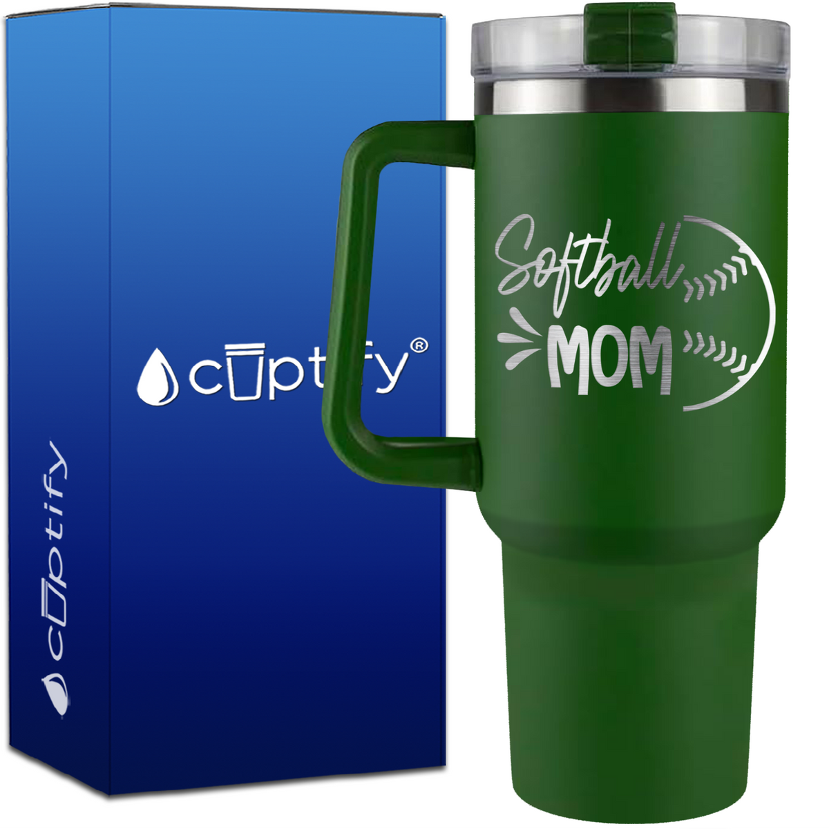 Softball Mom on 40oz Softball Traveler Mug
