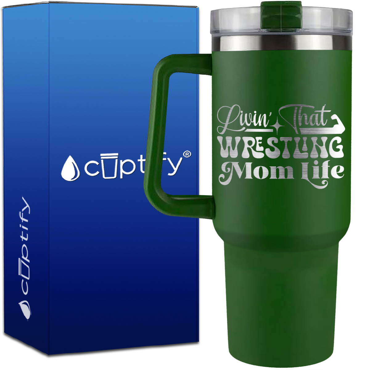 Livin' That Wrestling Mom Life on 40oz Wrestling Traveler Mug
