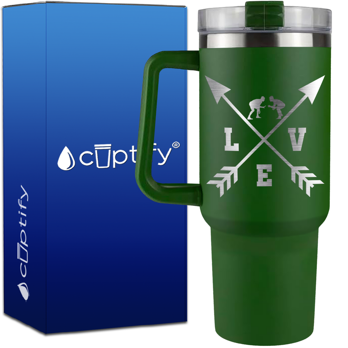 Love Arrows Wrestling on 40oz Wrestling Traveler Mug