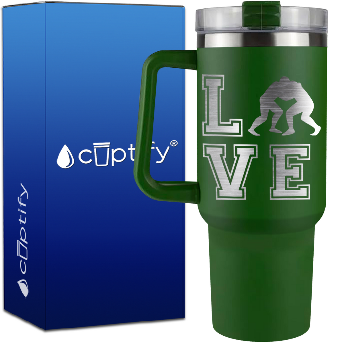 Love Wrestlers on 40oz Wrestling Traveler Mug