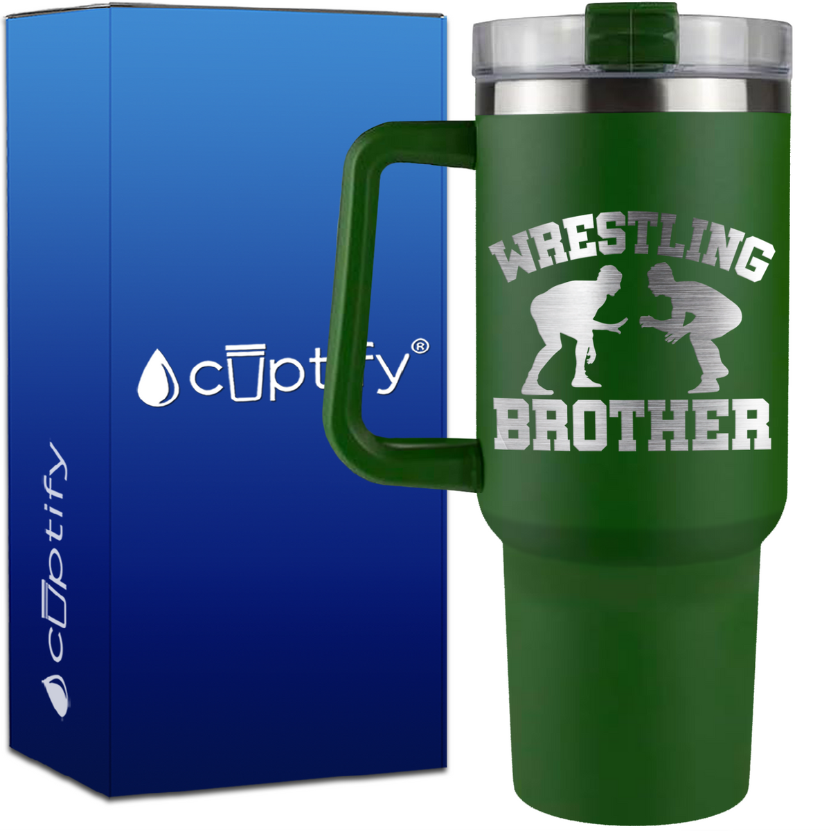 Wrestling Brother on 40oz Wrestling Traveler Mug