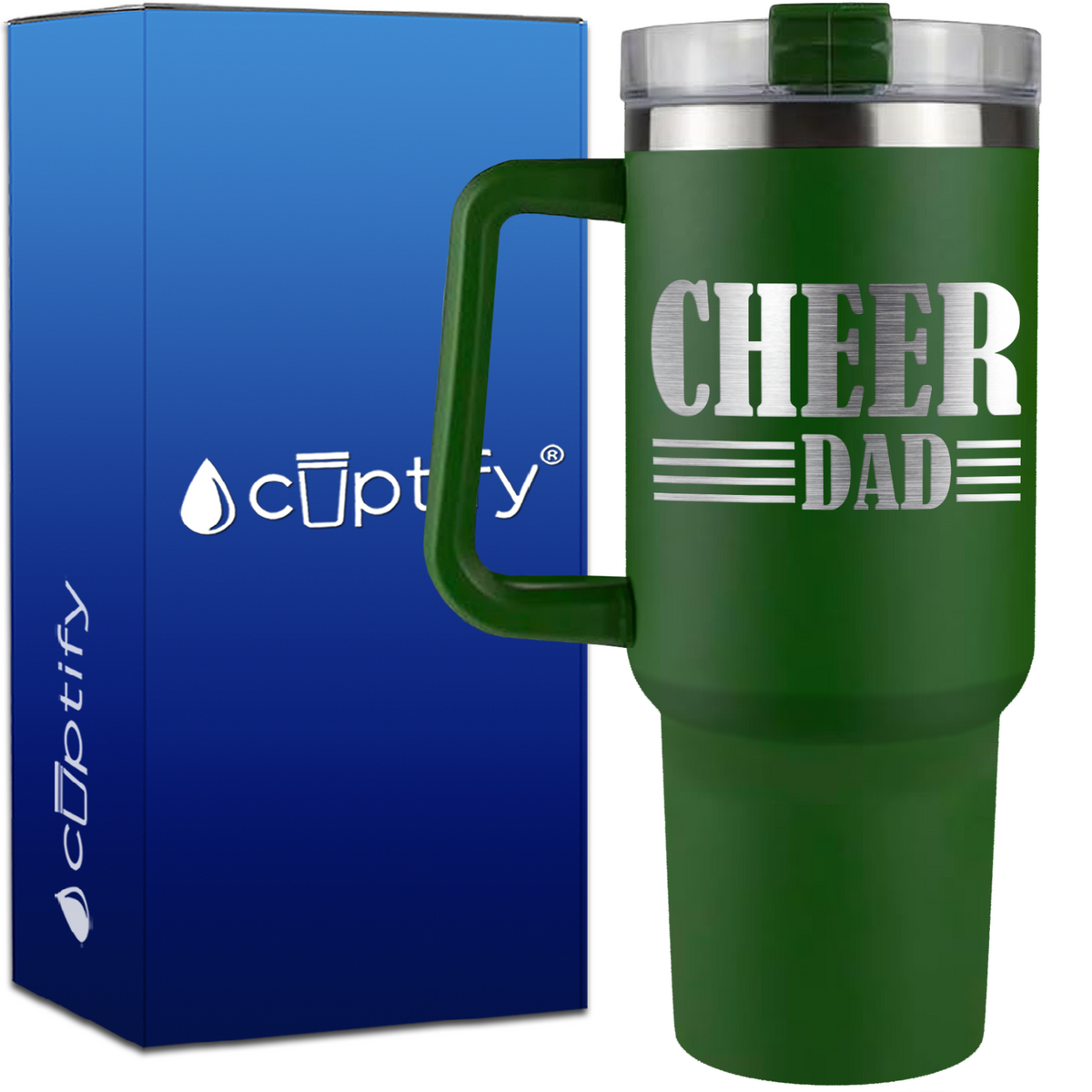 Cheer Dad Lines on 40oz Cheer Traveler Mug
