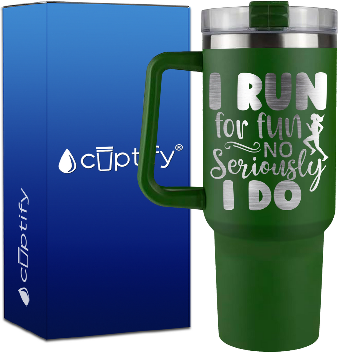 I Run for Fun No Seriously I Do on 40oz Running Traveler Mug