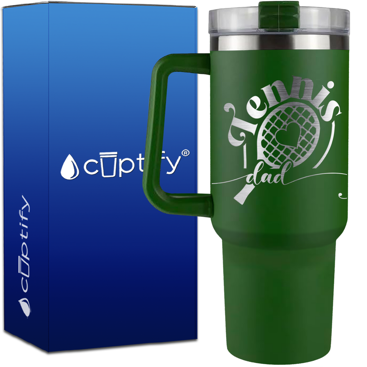 Tennis Racket Dad on 40oz Tennis Traveler Mug