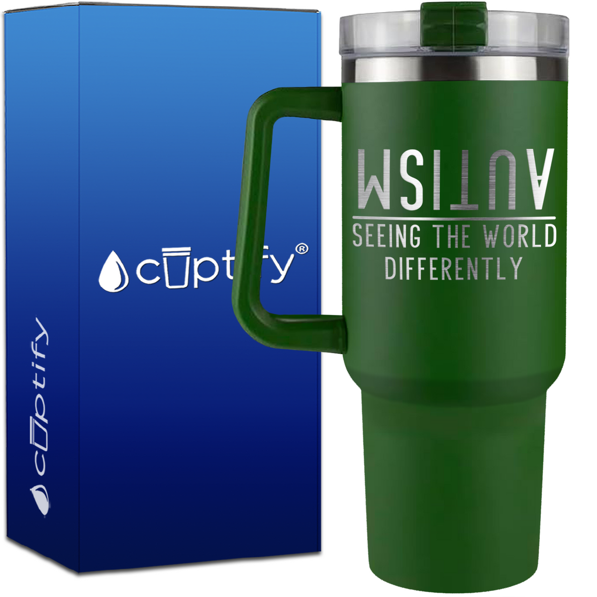 Seeing the World Differently Autism on 40oz Autism Traveler Mug