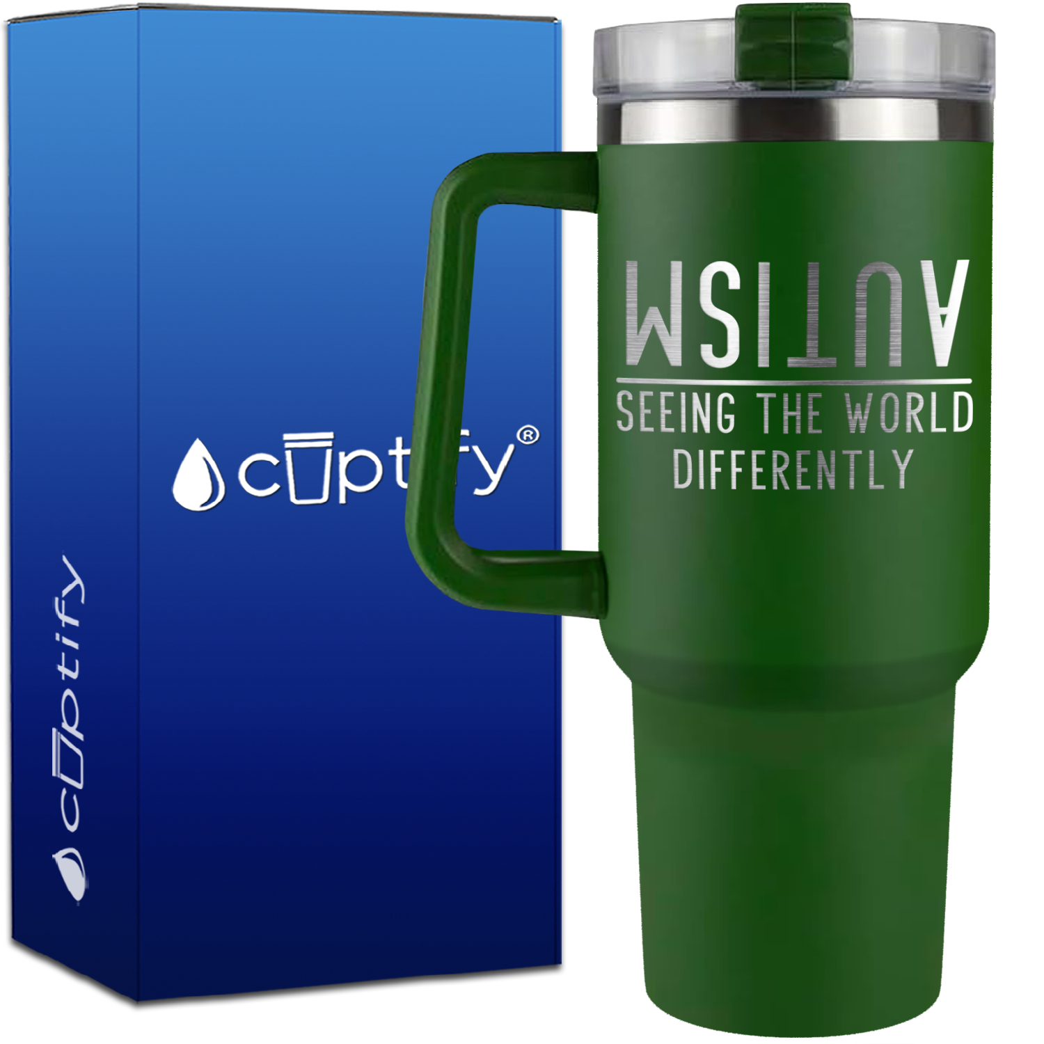Seeing the World Differently Autism on 40oz Autism Traveler Mug