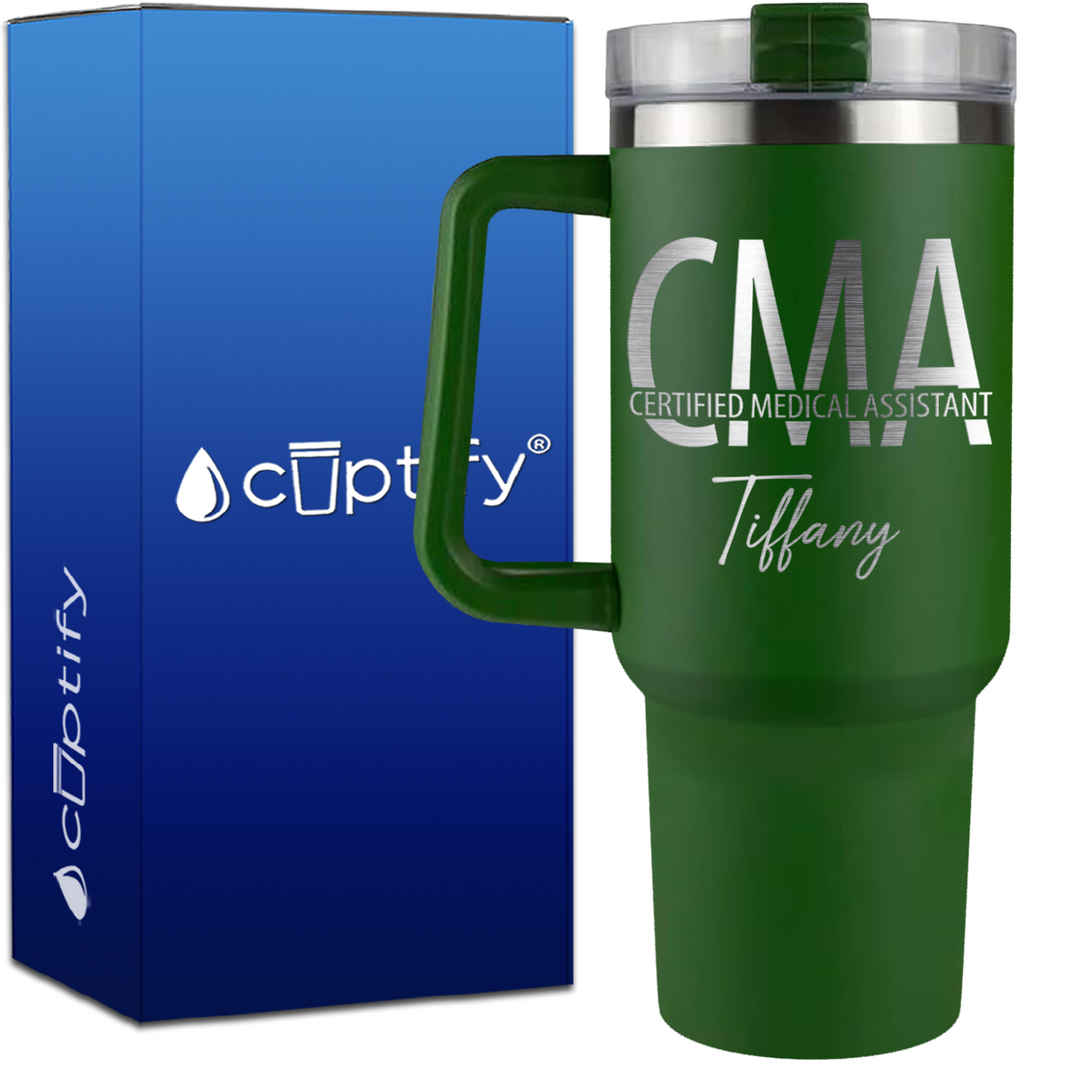 Personalized CMA Certified Medical Assistant on 40oz CMA Traveler Mug