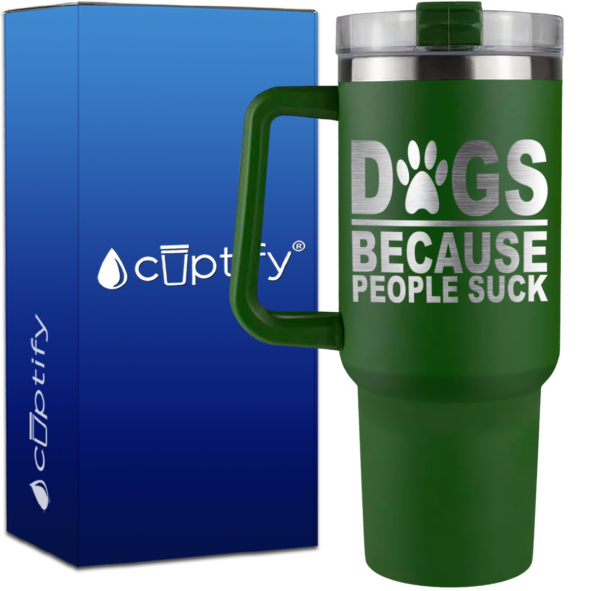 Dogs Because People Suck on 40oz Traveler Mug