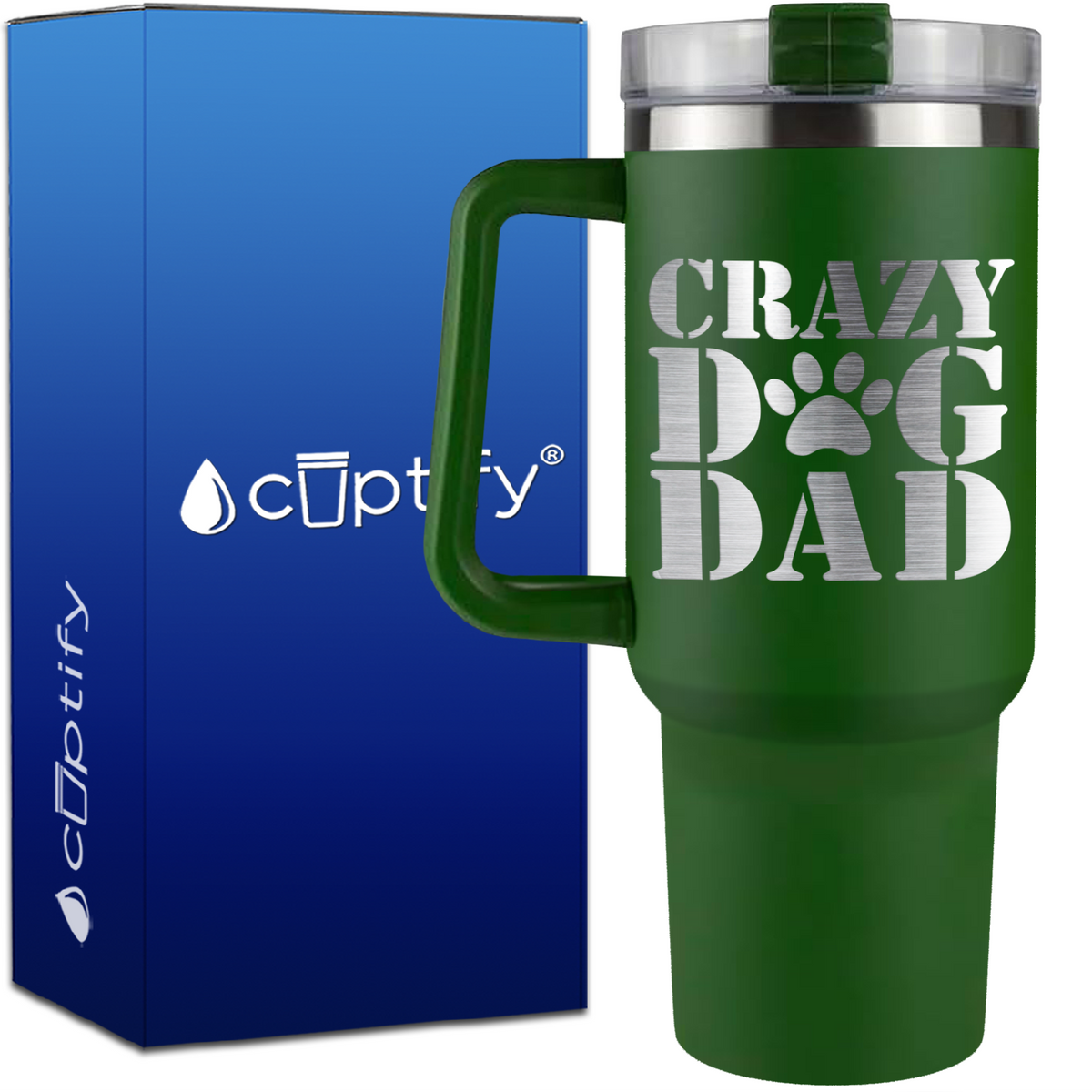 Crazy Dog Dad on 40oz Traveler Mug