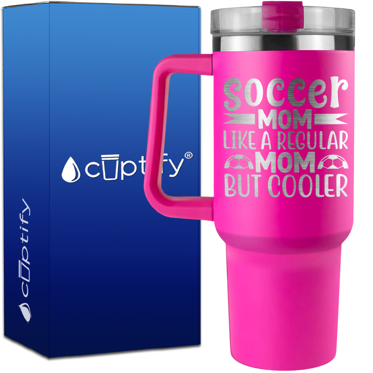 Soccer Mom Like a Regular but Cooler on 40oz Soccer Traveler Mug