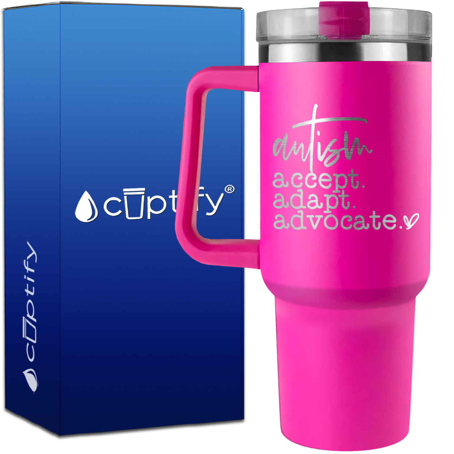 Autism Accept Adapt Advocate on 40oz Autism Traveler Mug