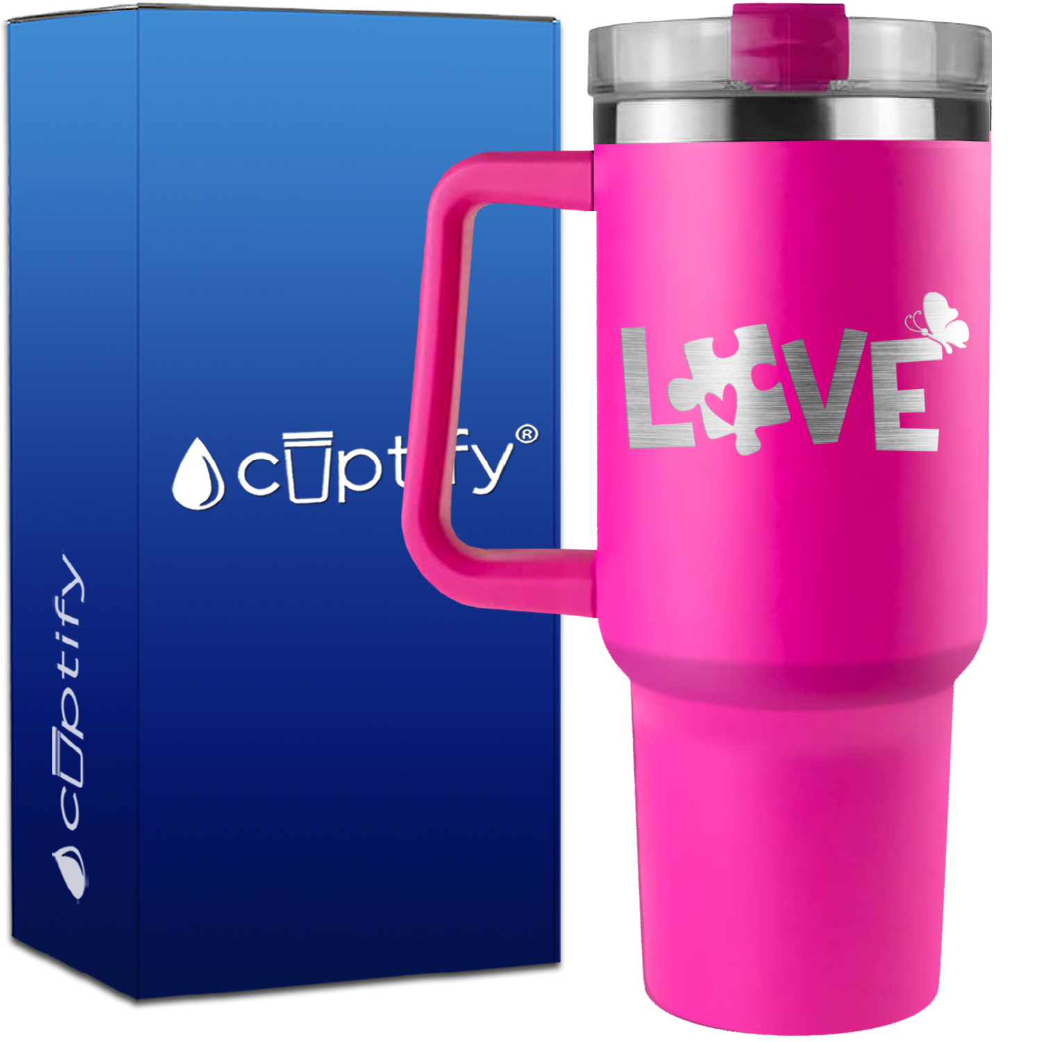In April We Wear Blue on 40oz Autism Traveler Mug