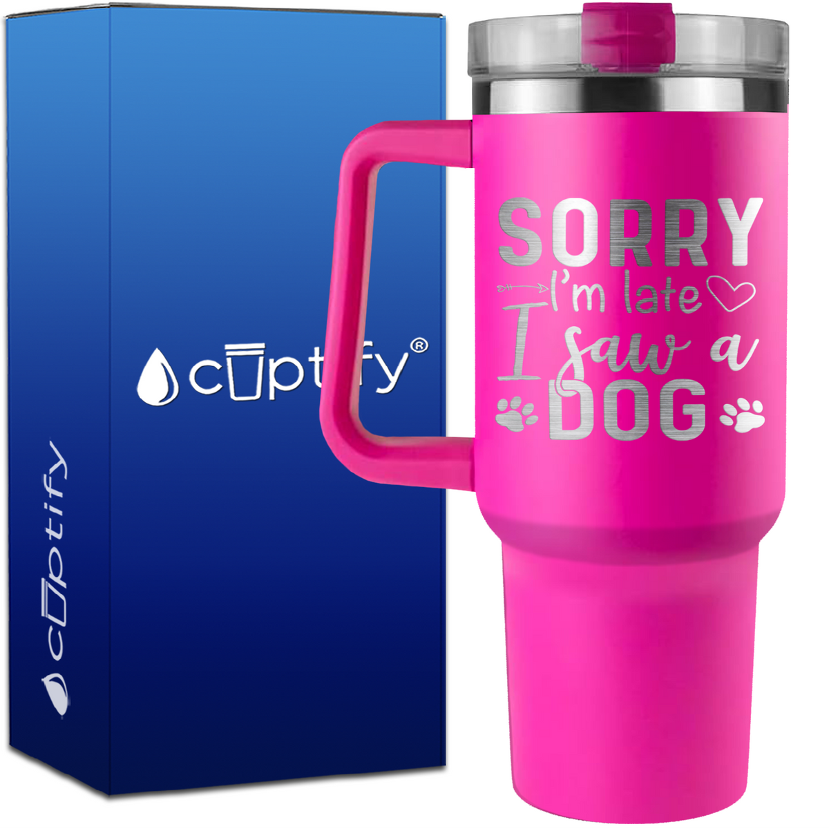 Sorry I'm Late I saw a Dog on 40oz Traveler Mug