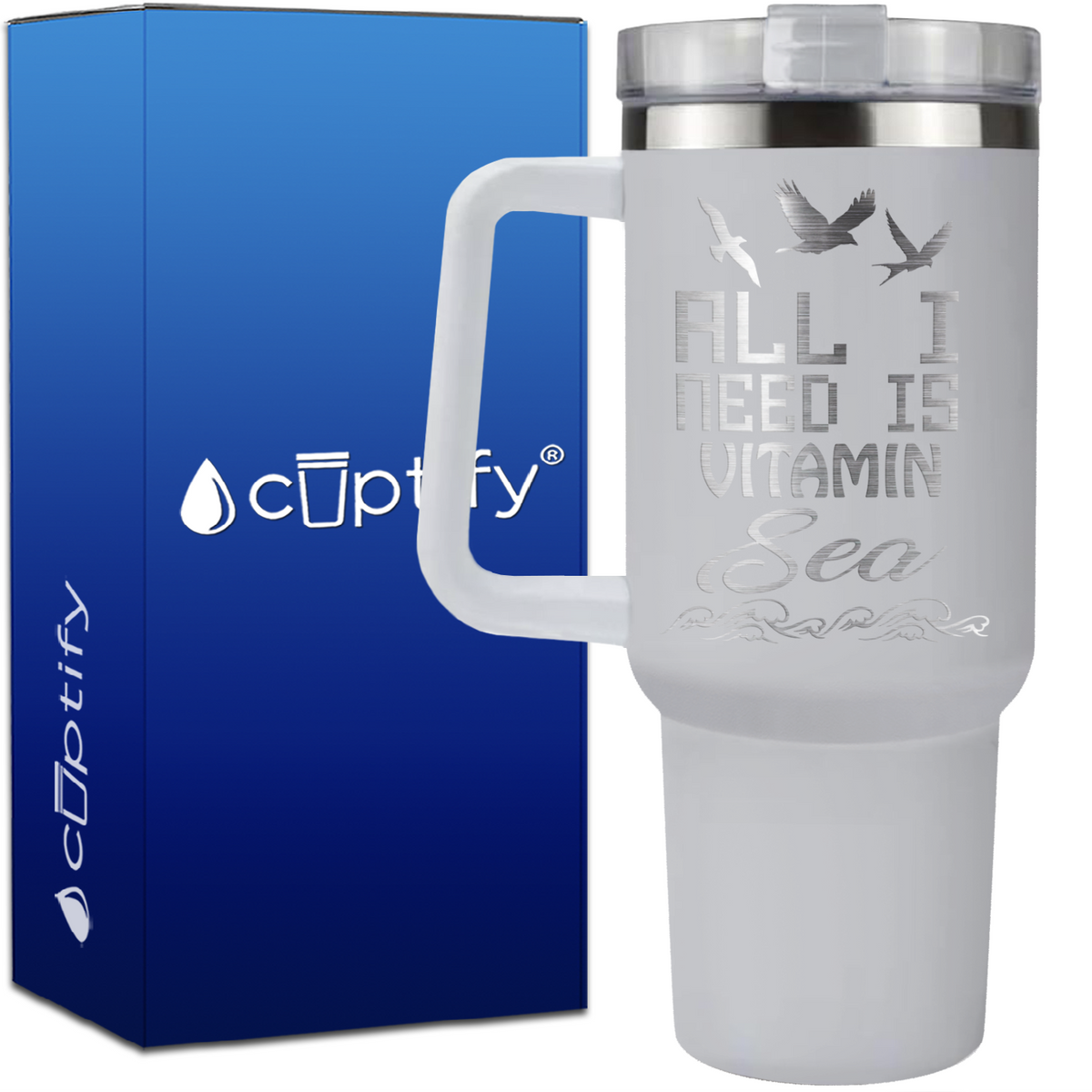 All I Need is Vitamin Sea on 40oz Beach Life Traveler Mug