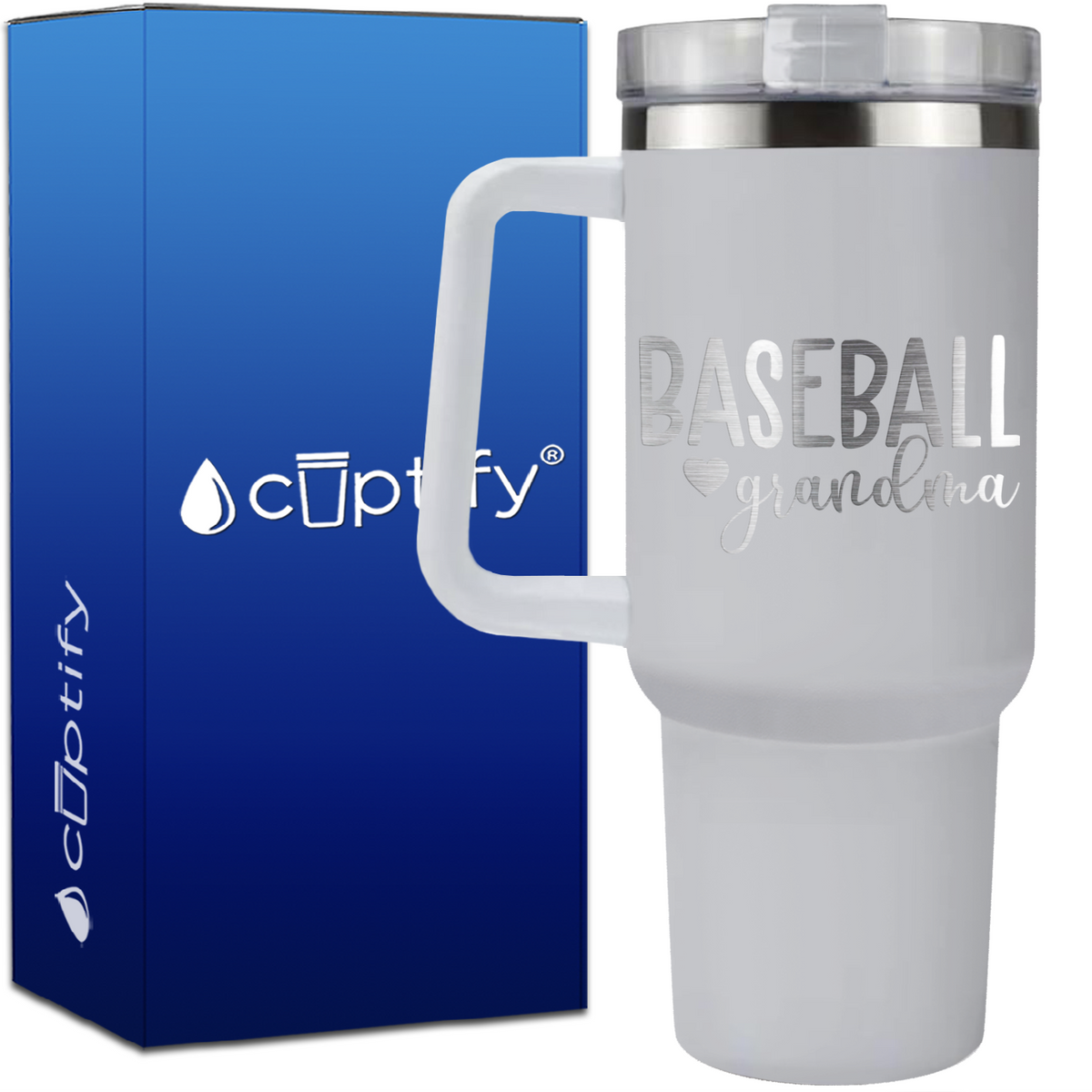 Baseball Grandma on 40oz Baseball Traveler Mug