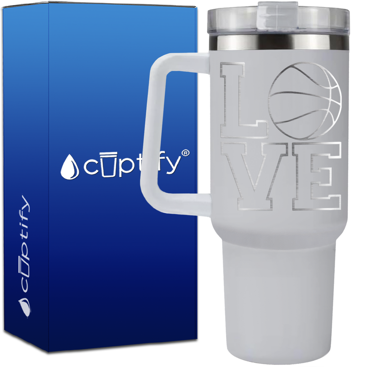 Love Basketball  on 40oz Basketball Traveler Mug