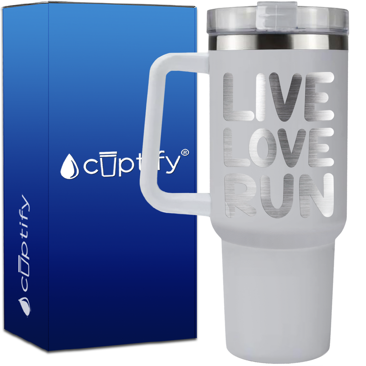 Live Love Run on 40oz Running Traveler Mug