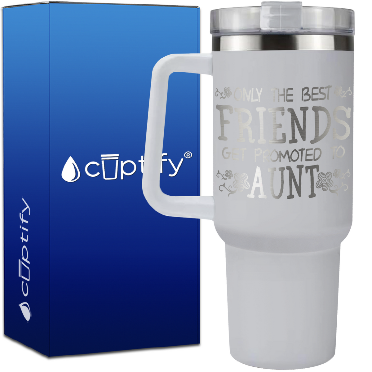 Only the Best Friends Get Promoted to Aunt on 40oz Aunt Traveler Mug