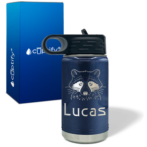 Kids Water Bottle Personalized with Name on 12oz Ring Insulated Water Bottle