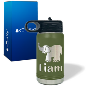 Kids Water Bottle Personalized with Name on 12oz Ring Insulated Water Bottle