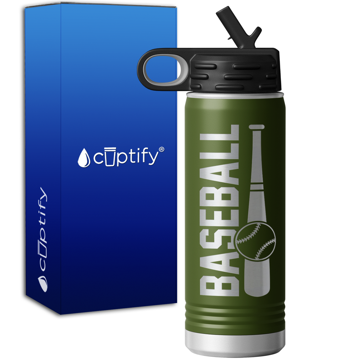 Baseball Bat and Ball 20oz Sport Water Bottle